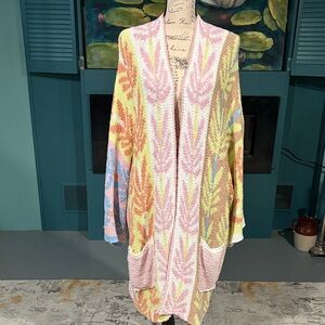 Free People Mallorca Multicolor Open-Front Cardigan